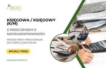 Księgowy (K/M) z orzeczeniem o niepełnosprawności - zdalnie cała Polska
