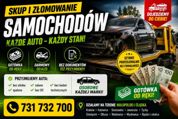 Złomowanie samochodów | Kasacja aut | Skup aut do złomowania